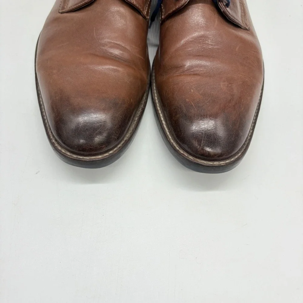 Clarks Tor England Mens 11M Brown Leather Lace Up Oxford Dress Shoes